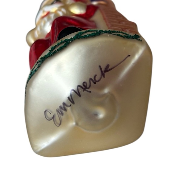 Santa Claus Holiday Ornament - Red and Green - Santa's Visit by E.M.Merck 1996 - Picture 2 of 7